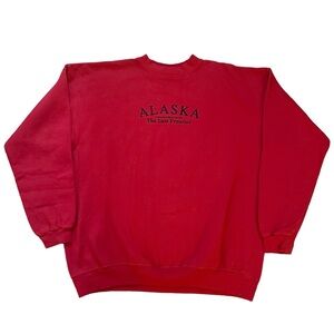 vintage 90s alaska embroidered oversized crewneck sweatshirt sweater
